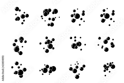 Underwater Air Bubbles Decoration Elements Fizzy Water Or Soap