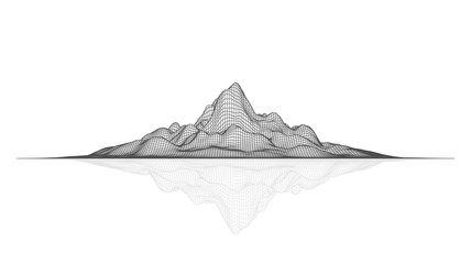 Abstract vector mesh landscape. Data visualization background