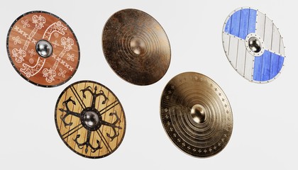 Sticker - Realistic 3d Render of Viking Shields