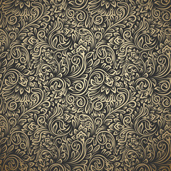 vintage seamless pattern with curls