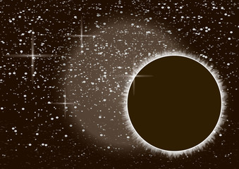 Wall Mural - abstract universe. creative background outer space with eclipse. vector illustration.