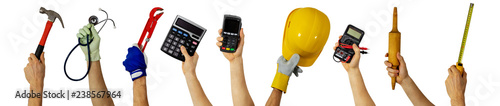 Fotografía workforce - various profession workers with work tools in hands