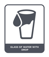 Wall Mural - glass of water with drop icon vector