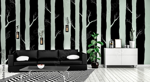 Ausgefallenes Zimmer In Schwarz Weiss Im Streifenlook Buy This Stock Illustration And Explore Similar Illustrations At Adobe Stock Adobe Stock