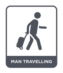 Sticker - man travelling icon vector