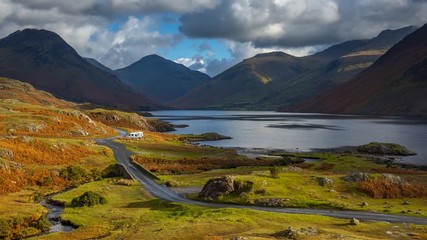 Sticker - UK, Cumbria, Lake District, Wasdale, Wast Water, Timelapse