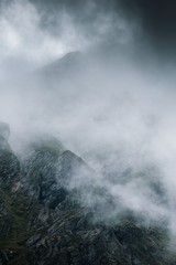 Sticker - Epic view of foggy mountains,Fagaras,Romania