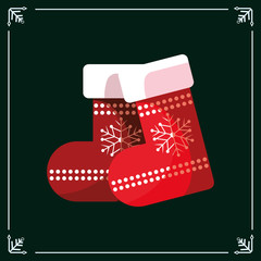 Sticker - socks decoration christmas green background