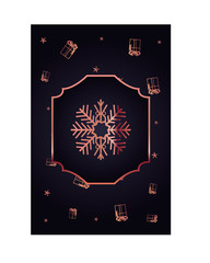 Sticker - gifts and snowflake decoration dark background