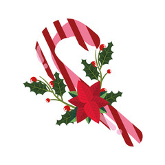 Poster - candy cane leaves christmas decoration