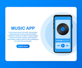 Wall Mural - Mobile Application Interface. Music Player. Music app. Vector Illustration.