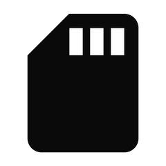Fototapete - Filled SD card icon vector isolated on white background. Modern symbol in trendy flat style for mobile app and web design.