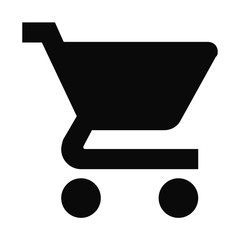 Fototapete - Filled Shopping cart icon vector isolated on white background. Modern symbol in trendy flat style for mobile app and web design.