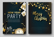 Merry Christmas and New Year party poster or invitation templates.