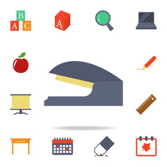 Poster - stapler colored icon. Detailed set of colored education icons. Premium graphic design. One of the collection icons for websites, web design, mobile app