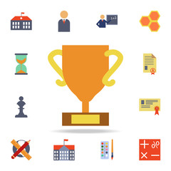 Poster - the winner's cup colored icon. Detailed set of colored education icons. Premium graphic design. One of the collection icons for websites, web design, mobile app