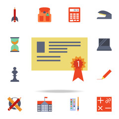 Poster - certificate for first place colored icon. Detailed set of colored education icons. Premium graphic design. One of the collection icons for websites, web design, mobile app