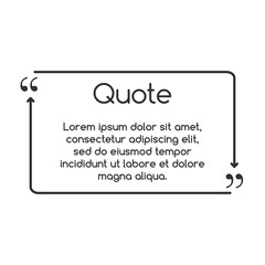 Quote speech frame for text with arrows. Text box vector illustration isolated on white background.
