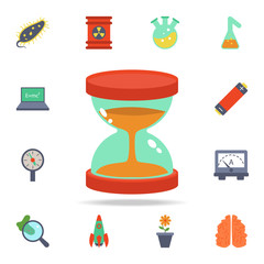 Poster - colored hourglass icon. Detailed set of colored science icons. Premium graphic design. One of the collection icons for websites, web design, mobile app