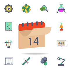 Poster - colored the calendar icon. Detailed set of colored science icons. Premium graphic design. One of the collection icons for websites, web design, mobile app