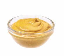Mustard Sauce, Mustard In Bowl Isolated On White