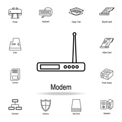 Poster - Modem icon. Detailed set of computer part icons. Premium graphic design. One of the collection icons for websites, web design, mobile app