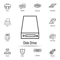 Poster - disc drives icon. Detailed set of computer part icons. Premium graphic design. One of the collection icons for websites, web design, mobile app
