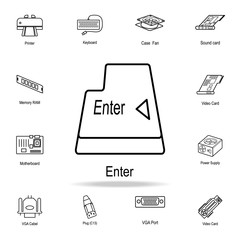 Poster - Enter button icon. Detailed set of computer part icons. Premium graphic design. One of the collection icons for websites, web design, mobile app