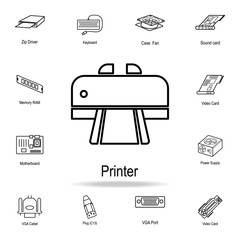 Poster - Printer icon. Detailed set of computer part icons. Premium graphic design. One of the collection icons for websites, web design, mobile app