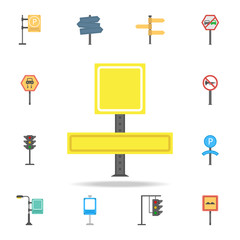 Poster - Information sign colored icon. Detailed set of color road sign icons. Premium graphic design. One of the collection icons for websites, web design, mobile app