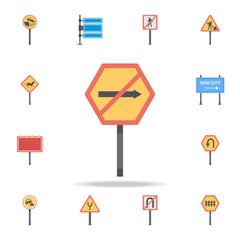 Poster - no right colored icon. detailed set of color road sign icons. premium graphic design. one of the col