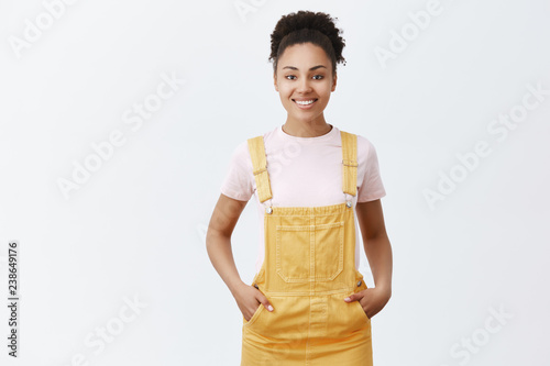 yellow overalls