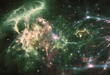 Canvas Print - artistic abstract multicolored galaxy in an energy field background