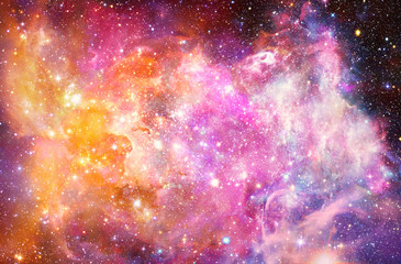 Poster - artistic abstract multicolored smooth bright nebula galaxy in a space background