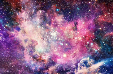 Poster - artistic abstract multicolored smooth glowing nebula galaxy background