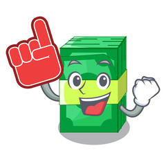 Sticker - Foam finger set money in packing bundles cartoon