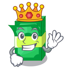 Sticker - King set money in packing bundles cartoon