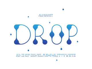 Wall Mural -  Drop font. Vector alphabet 