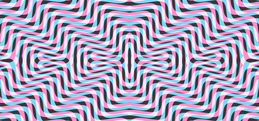 Poster - Pattern with optical illusion. Abstract striped background. Vector illustration.