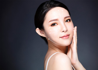 beauty, medicine, plastic surgery and skin care concept.