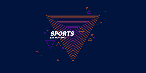 Poster - Abstract geometric background. Sports poster with the flat figures.
