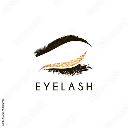 Fotomural Vector logo design template for beauty salon. Lash and Brow icon.