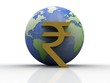 Rupee currency . 3D rendering illustration
