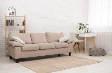 Poster - Modern living room design with sofa, copy space
