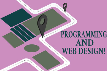 conceptual hand writing showing programming and web design. business photo showcasing website develo