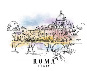 Wall Mural - Roma sketch