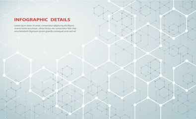 Wall Mural - the shape of hexagon concept design abstract technology background vector EPS10