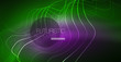 © antishock - Abstract shiny glowinng color wave design element on dark background - science or technology concept
