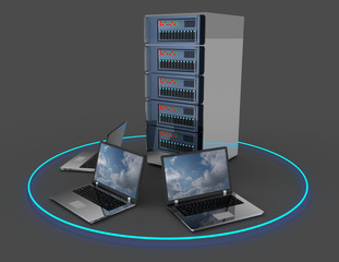 abstract computer network database. 3d illustration