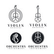 Line Art Violin / Cello logo design inspiration - Vector Illustration